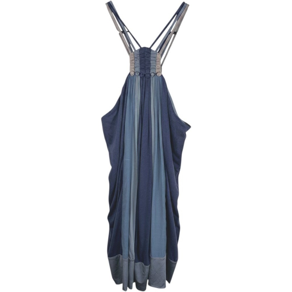 BCBG Runway Collection 2008 Silk Halter Dress Small Blue Limited Edition